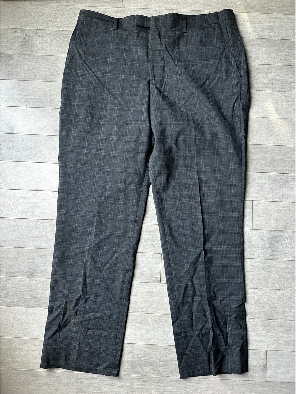 Banana Republic Men's Gray Plaid Dress Business Casual Office Formal Pants 36x32